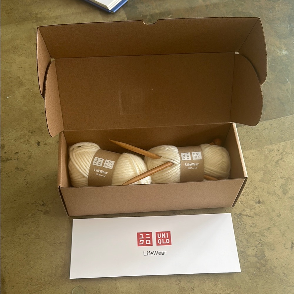 Uniqlo LifeWear Knitting Kit with Cream Yarn